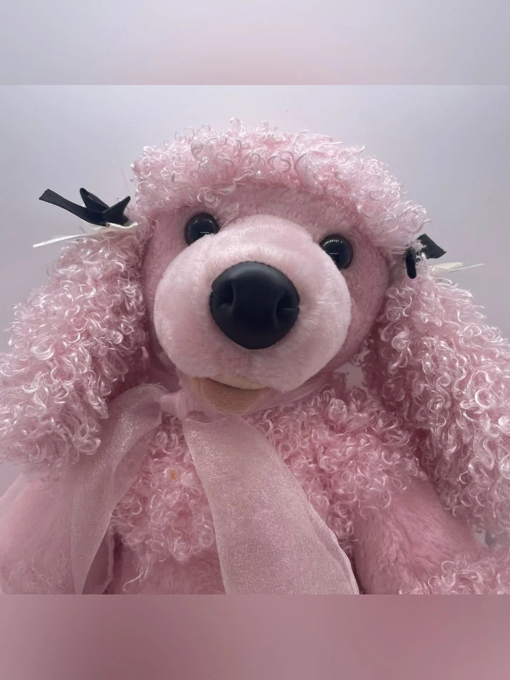 Build A Bear Pink French Poodle Plush Retired 50's Skirt with Hair Accessories